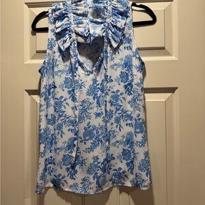 Tuckernuck Blue Floral Print Blouse